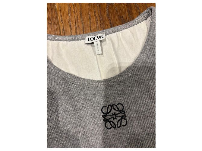 Loewe graues ärmelloses Maxi-Kleid in Rippstrick - Ansicht 3