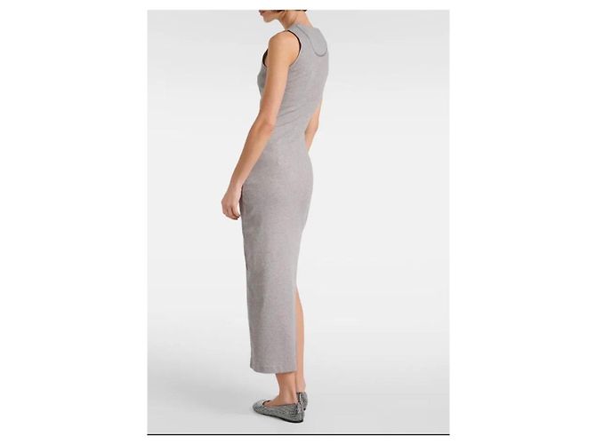 Loewe graues ärmelloses Maxi-Kleid in Rippstrick - Ansicht 5