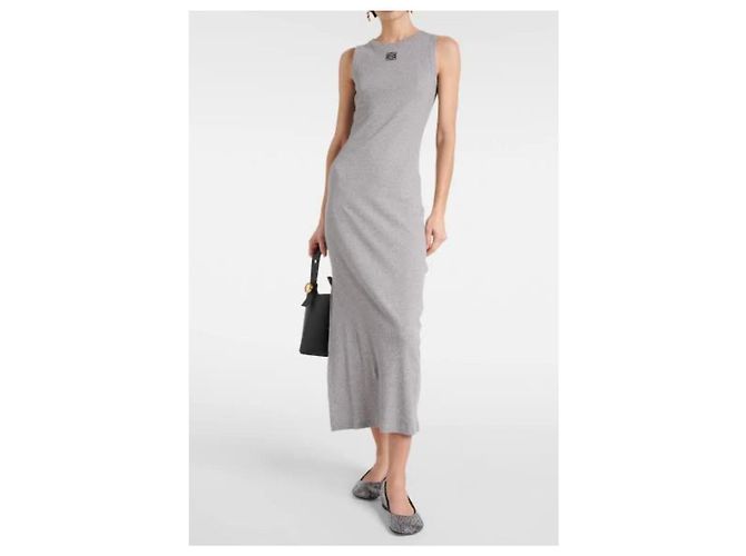 Loewe graues ärmelloses Maxi-Kleid in Rippstrick - Ansicht 8