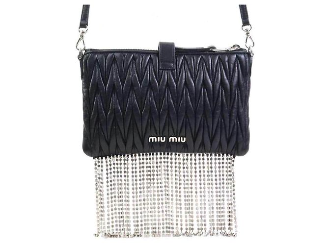 Borsa a tracolla Miu Miu in pelle nera Nero - vista 4