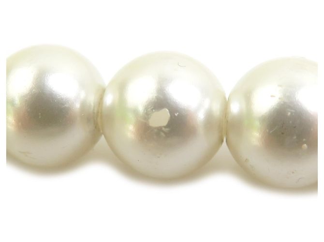 Colar de pérolas falsas Miu Miu Prata Branco - vista 6