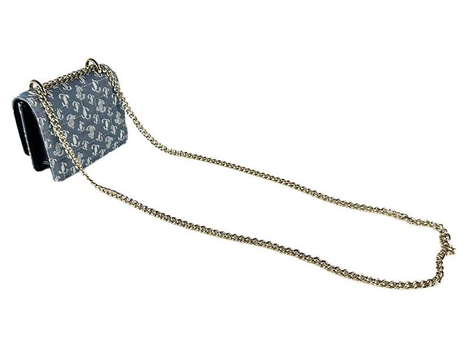 Borsa a tracolla Jimmy Choo Micro Avenue Quad in Denim Blue - vista 10
