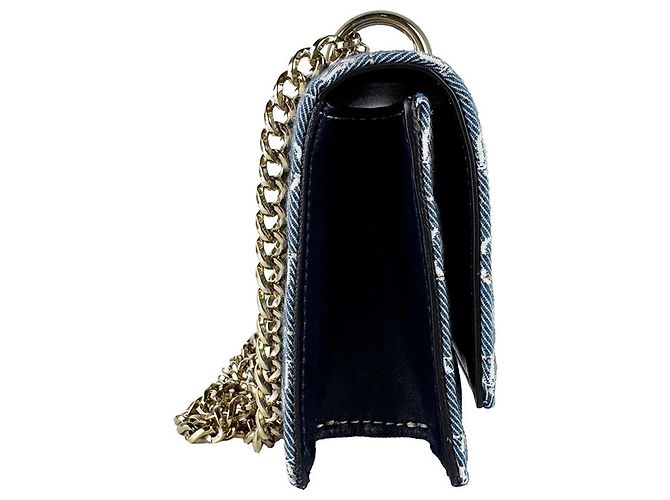Borsa a tracolla Jimmy Choo Micro Avenue Quad in Denim Blue - vista 2
