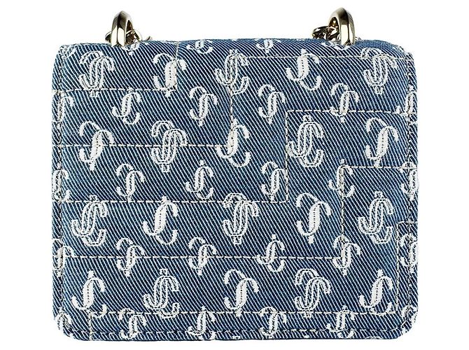 Borsa a tracolla Jimmy Choo Micro Avenue Quad in Denim Blue - vista 3