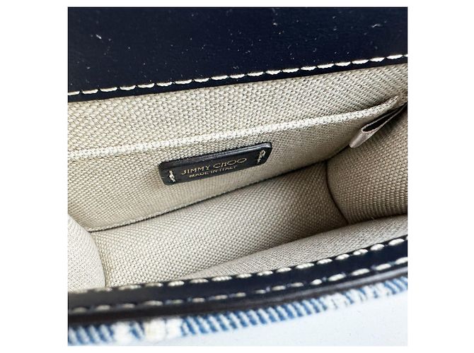 Borsa a tracolla Jimmy Choo Micro Avenue Quad in Denim Blue - vista 5