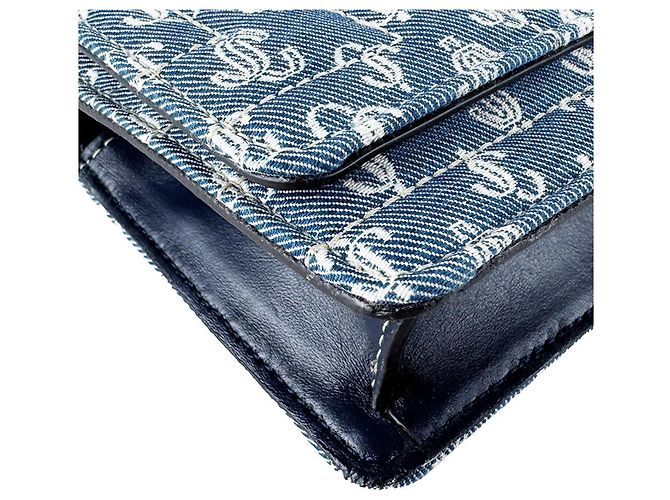 Borsa a tracolla Jimmy Choo Micro Avenue Quad in Denim Blue - vista 9