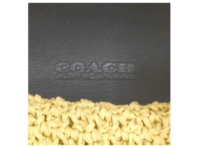 Bolso Coach de cuero y rafia Negro - vista 12