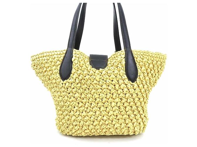 Bolso Coach de cuero y rafia Negro - vista 3