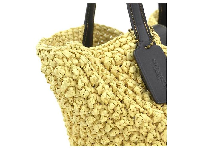 Bolso Coach de cuero y rafia Negro - vista 6