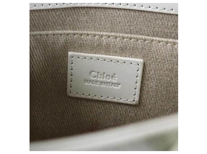 Borsa a tracolla Chloé Woody Leather Bianco - vista 16