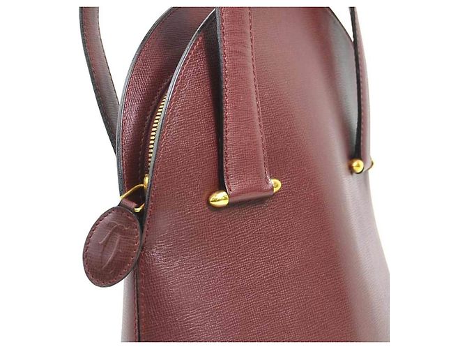 Borsa a mano Cartier in pelle bordeaux - vista 6