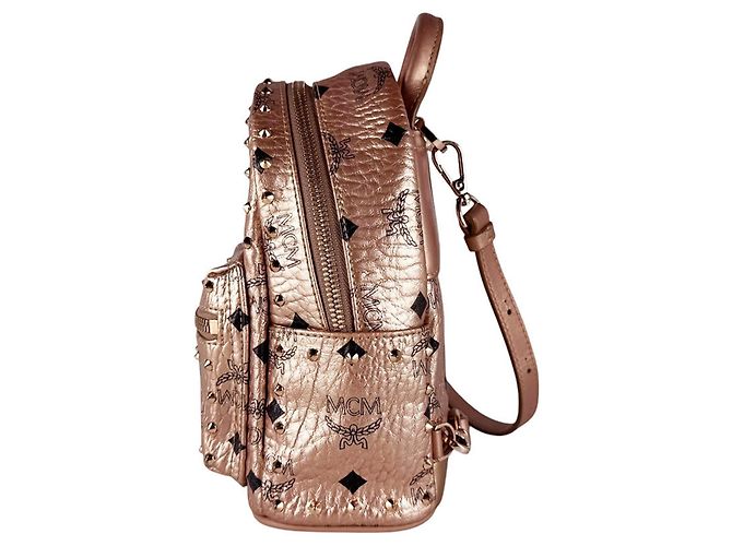 Mochila de couro MCM em Pink Beige Bege - vista 2