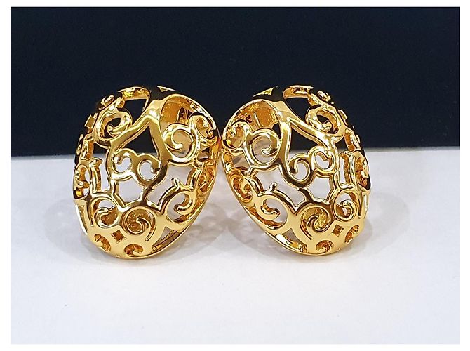 Orecchini a clip Yves Saint Laurent filigrana dorata D'oro - vista 2