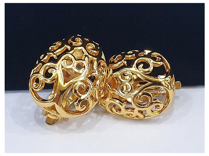 Orecchini a clip Yves Saint Laurent filigrana dorata D'oro - vista 3