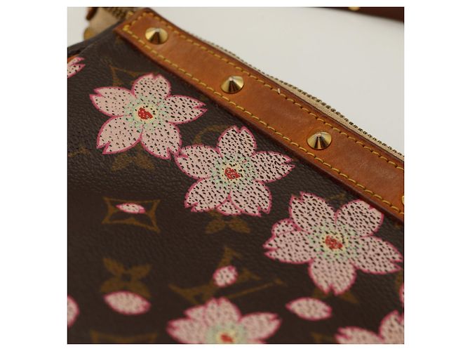 Louis Vuitton Pochette Accessoires Monogram Cherry Blossom Marrone Rosa Monogramma - vista 8