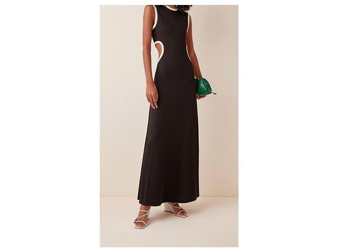 Autre Marque Christopher Esber Maxi-Kleid mit Cut-Outs in Schwarz - Ansicht 5
