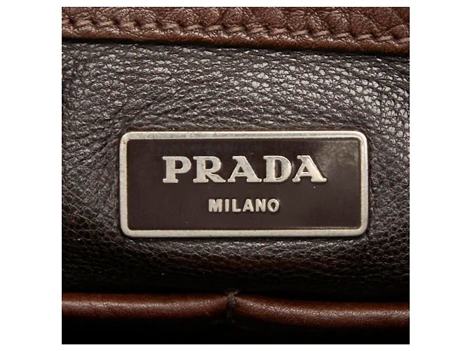 Borsa a tracolla Prada con placca logo triangolare Marrone Cammello - vista 12