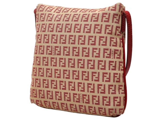 Borsa a tracolla Fendi Zucchino Rosso Beige - vista 2