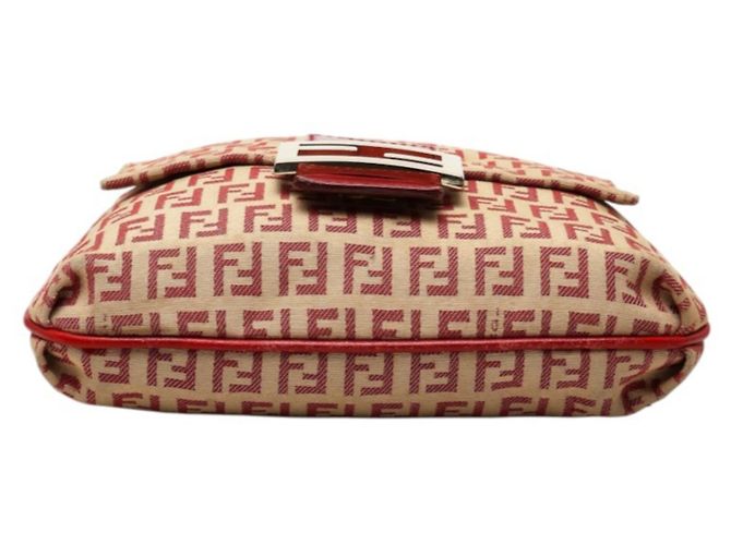 Borsa a tracolla Fendi Zucchino Rosso Beige - vista 3