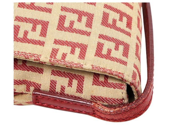 Borsa a tracolla Fendi Zucchino Rosso Beige - vista 6