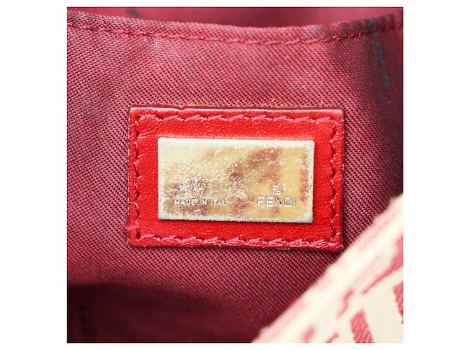 Borsa a tracolla Fendi Zucchino Rosso Beige - vista 9
