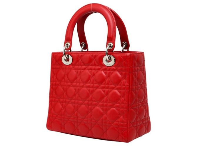 Borsa Christian Dior Lady Dior Cannage Rosso - vista 2