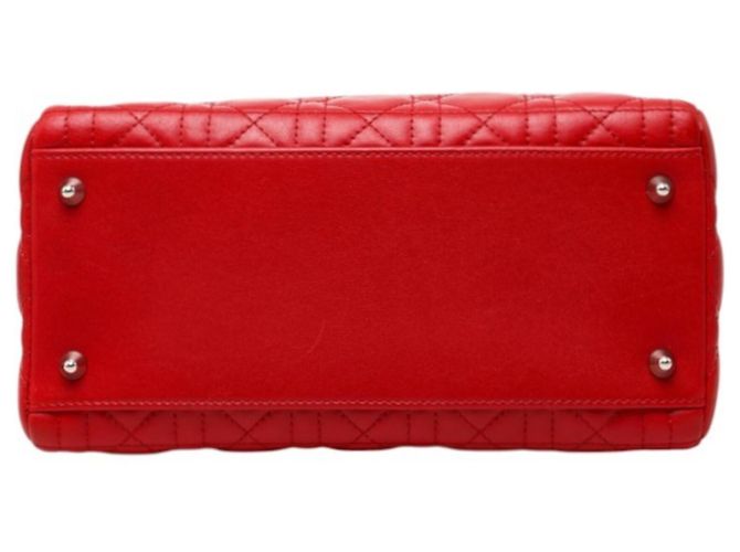 Borsa Christian Dior Lady Dior Cannage Rosso - vista 3