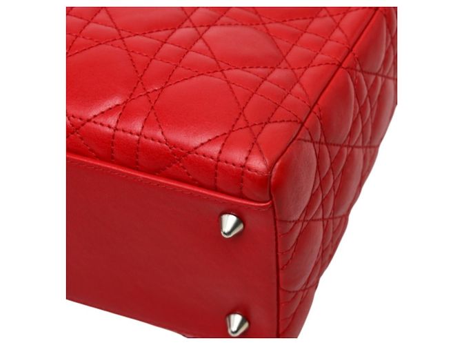 Borsa Christian Dior Lady Dior Cannage Rosso - vista 4