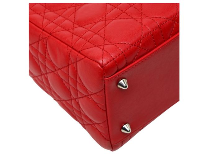 Borsa Christian Dior Lady Dior Cannage Rosso - vista 7