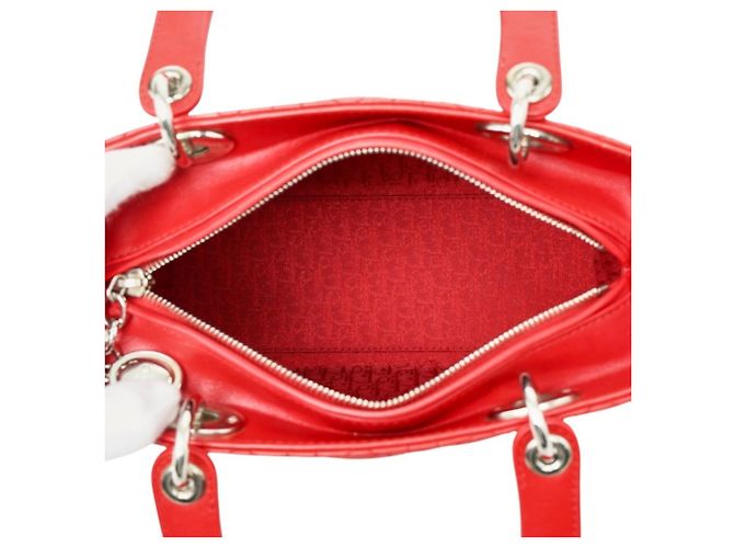 Borsa Christian Dior Lady Dior Cannage Rosso - vista 8