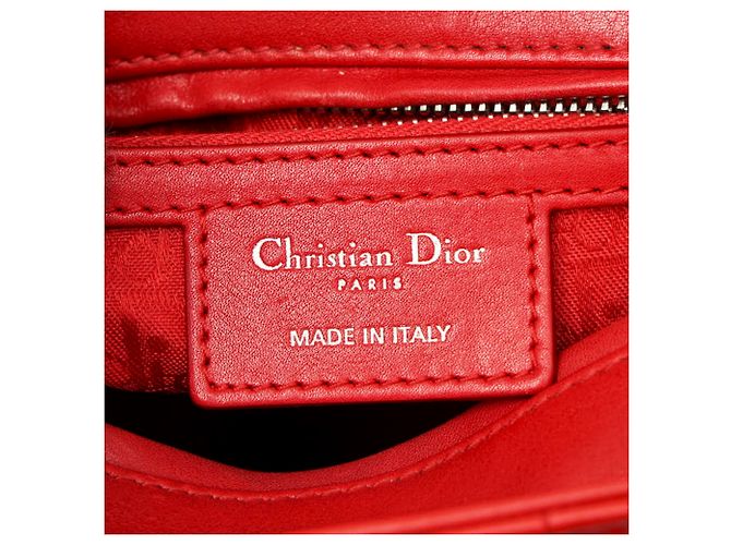 Borsa Christian Dior Lady Dior Cannage Rosso - vista 9