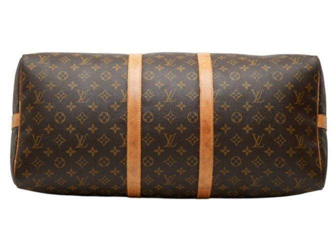 Louis Vuitton Monogram Keepall Bandoulière 55 Boston Bag Marrone - vista 3