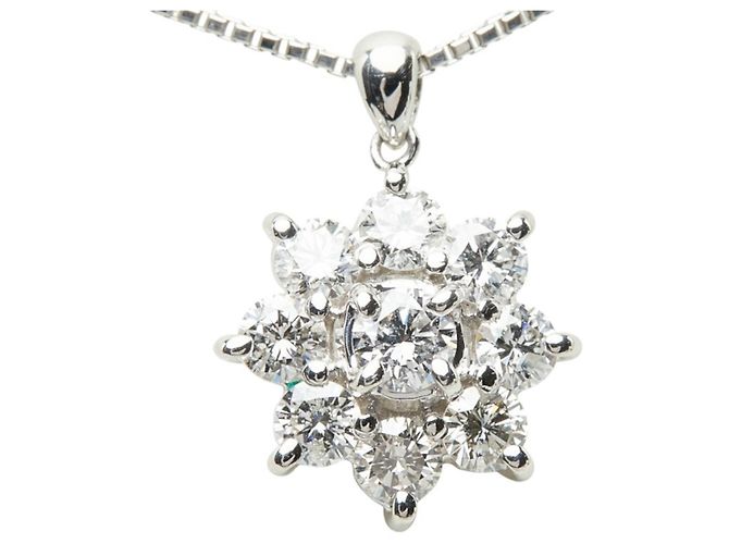 Colar com Pingente Seiko Platinum Diamond Snowflake - vista 2