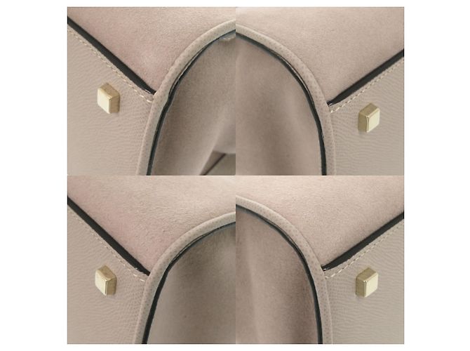Mini mala de shearling Valextra Milano Bege - vista 4