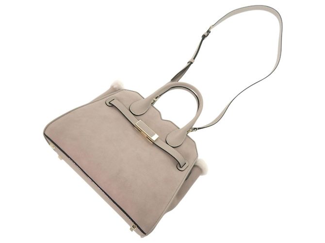 Mini mala de shearling Valextra Milano Bege - vista 6