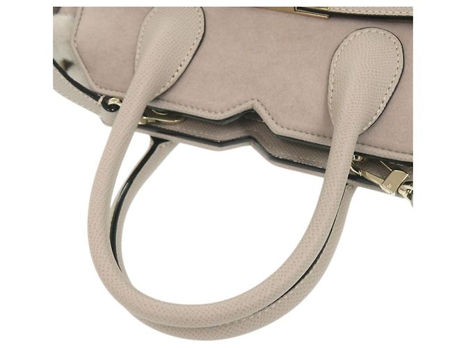 Mini mala de shearling Valextra Milano Bege - vista 7
