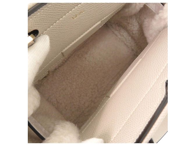 Mini mala de shearling Valextra Milano Bege - vista 8
