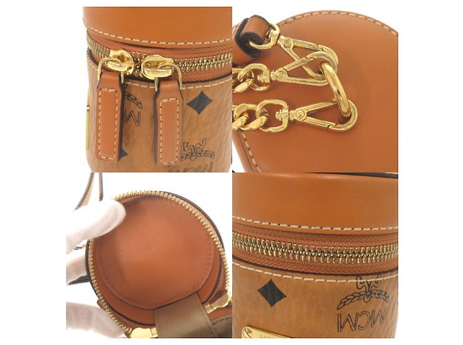 MCM Visetos Brown Mini Shoulder Bag Marrom - vista 8