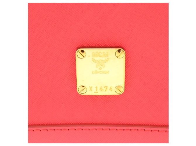 Bolso de mano de cuero rojo 2-Way MCM Logo Roja - vista 14