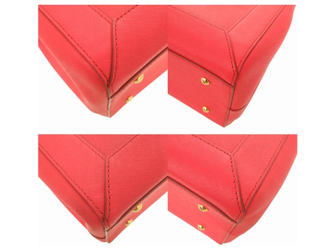 Bolso de mano de cuero rojo 2-Way MCM Logo Roja - vista 3