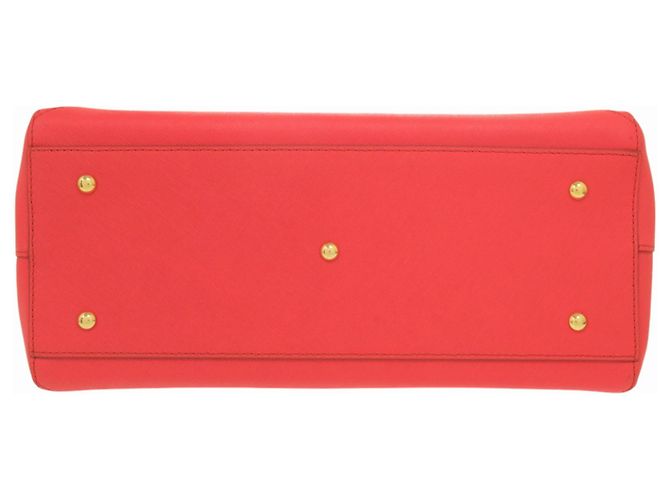 Bolso de mano de cuero rojo 2-Way MCM Logo Roja - vista 4