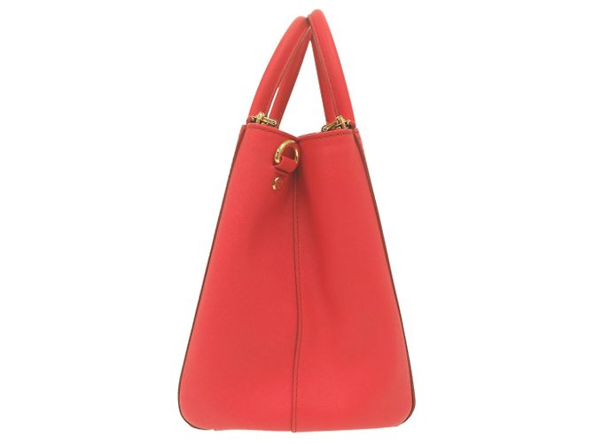 Bolso de mano de cuero rojo 2-Way MCM Logo Roja - vista 7