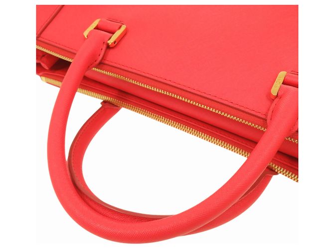 Bolso de mano de cuero rojo 2-Way MCM Logo Roja - vista 8