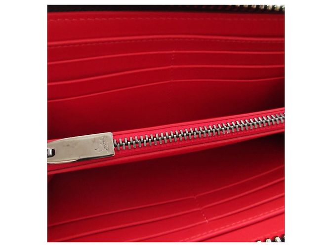 Christian Louboutin Bi-Fold Langbeutel aus schwarzem Leder - Ansicht 4