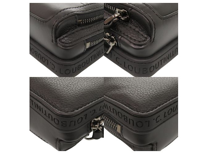 Borsa a spalla mini in pelle nera Christian Louboutin LOUBIFUNK Nero - vista 5
