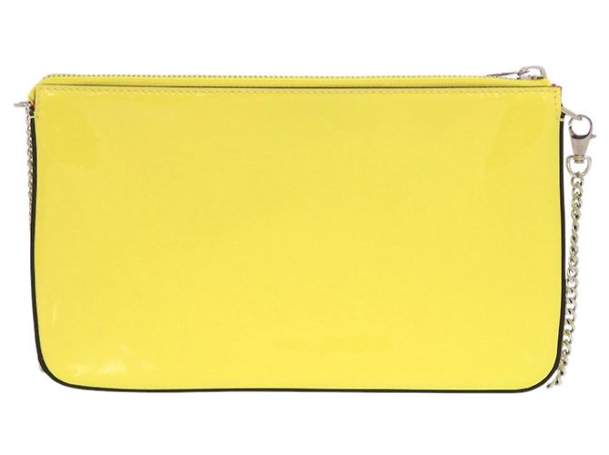 Borsa a tracolla con catena Christian Louboutin LOUBILA Giallo - vista 3