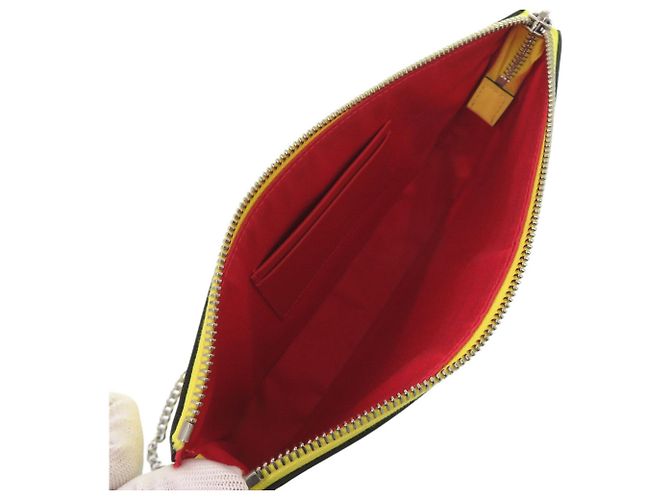 Borsa a tracolla con catena Christian Louboutin LOUBILA Giallo - vista 6