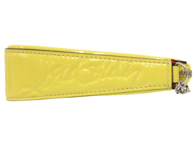 Borsa a tracolla con catena Christian Louboutin LOUBILA Giallo - vista 7