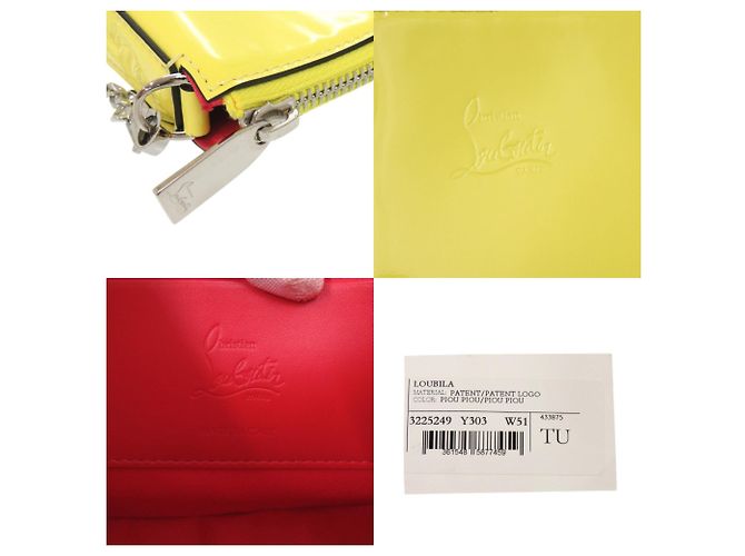 Borsa a tracolla con catena Christian Louboutin LOUBILA Giallo - vista 8