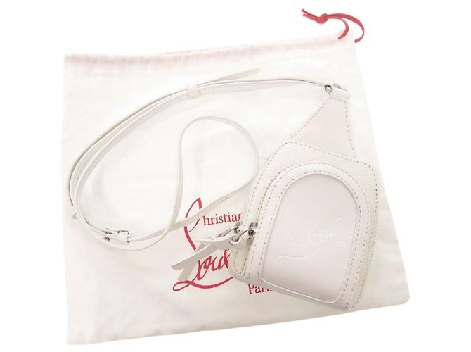 Borsa a tracolla mini in pelle Christian Louboutin LOUBIFUNK Bianco - vista 2